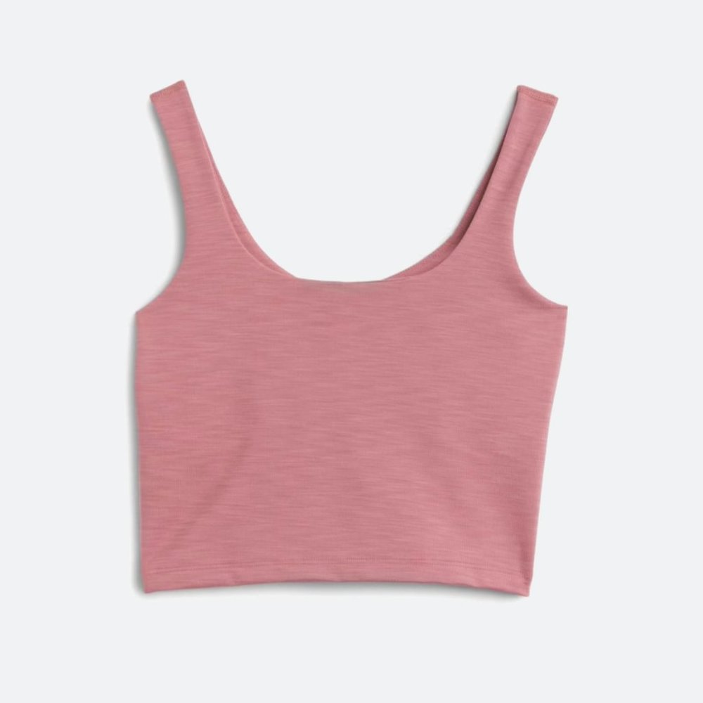 NWT Beyond Yoga Size Large Workout Cropped Tank Top Dark Pink Double Lined